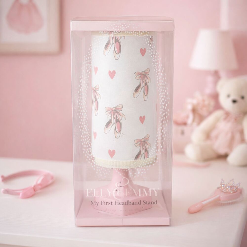 Elly & Emmy Ballerina Headband Stand 14” Pink Girls Room Display Decor NEW